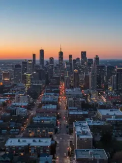 Dynamic city skyline at dusk, symbolizing robust real estate investment growth in 2026.