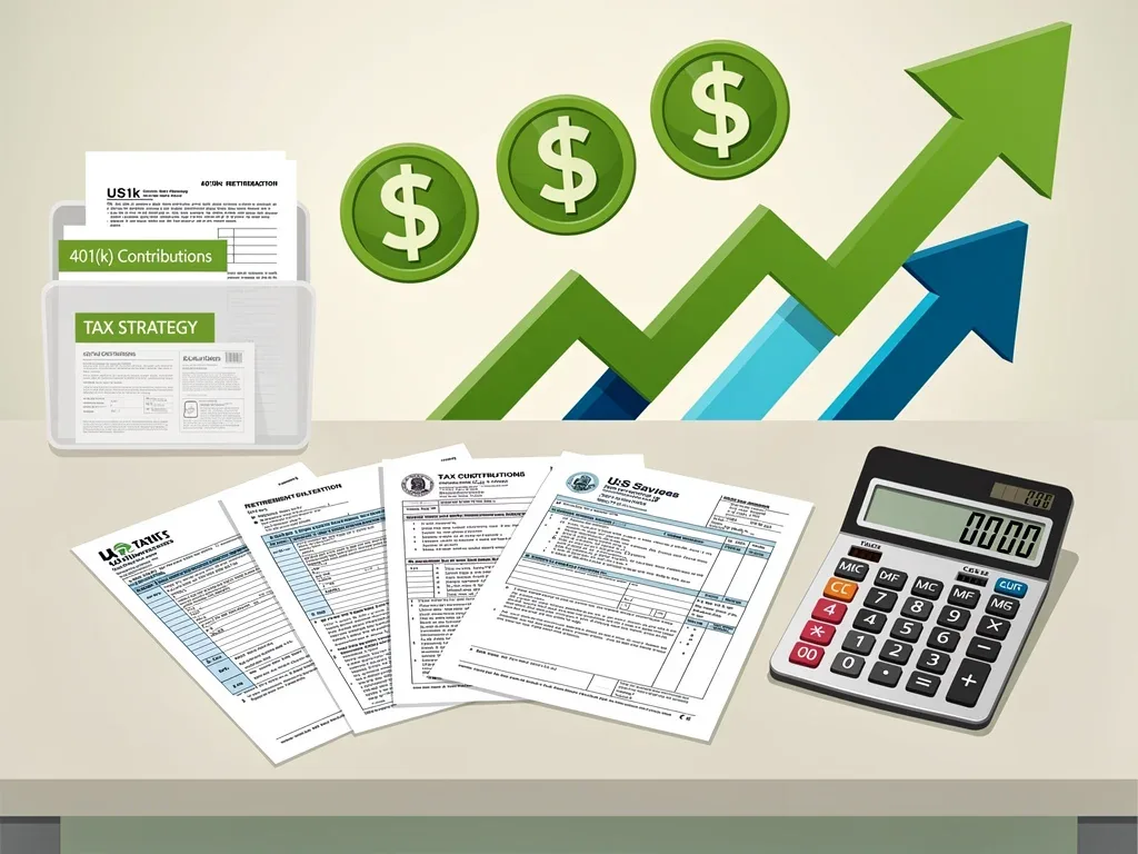 Tax forms and calculator symbolizing tax savings