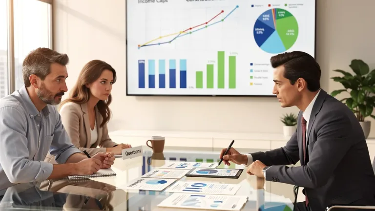 Financial advisor explaining Backdoor Roth IRA strategy to a couple.