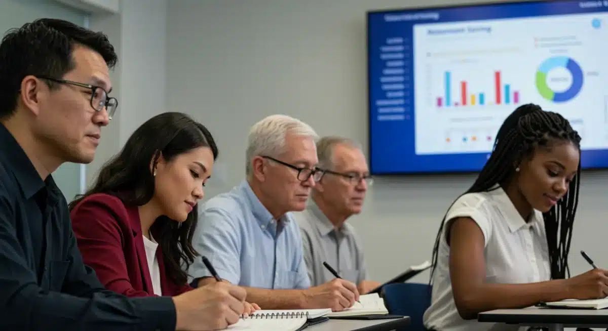 Group learning about retirement planning and 401(k) strategies