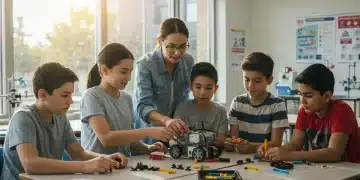 Students engaged in K-12 STEM activity with federal grant impact