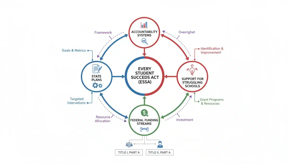 Infographic showing interconnected components of the ESSA framework