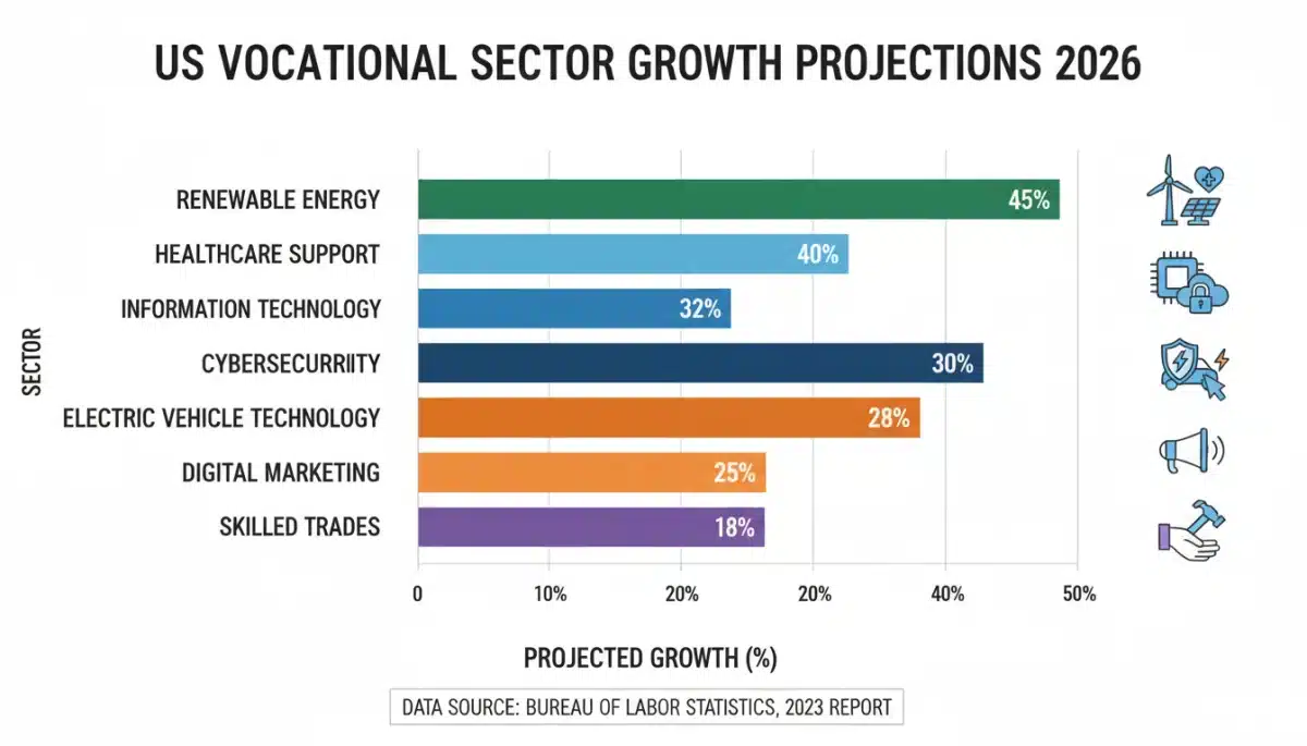 Projected growth of high-demand vocational sectors by 2026