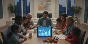 Families discussing finances, symbolizing the impact of the Federal Stimulus Package 2026 on US households.