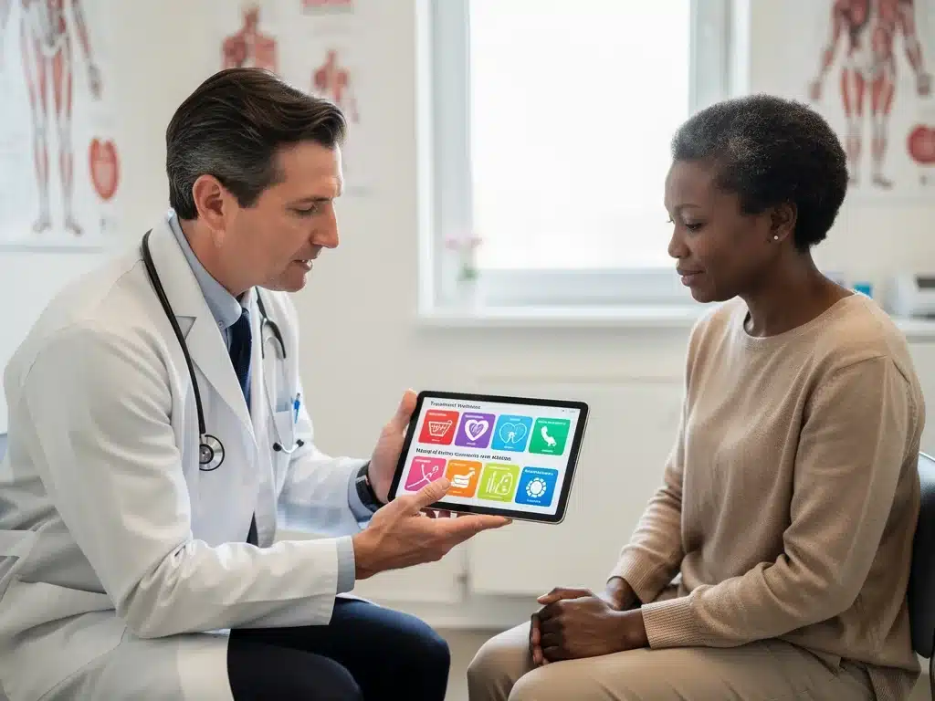 Doctor and patient reviewing health data under new healthcare reform