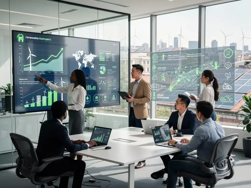 Professionals analyzing data for renewable energy and digital infrastructure projects