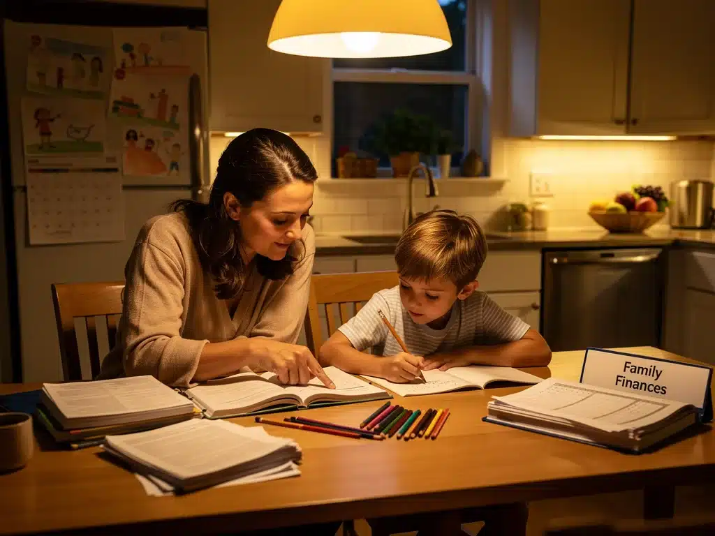 Family enjoying home life, supported by new financial benefits