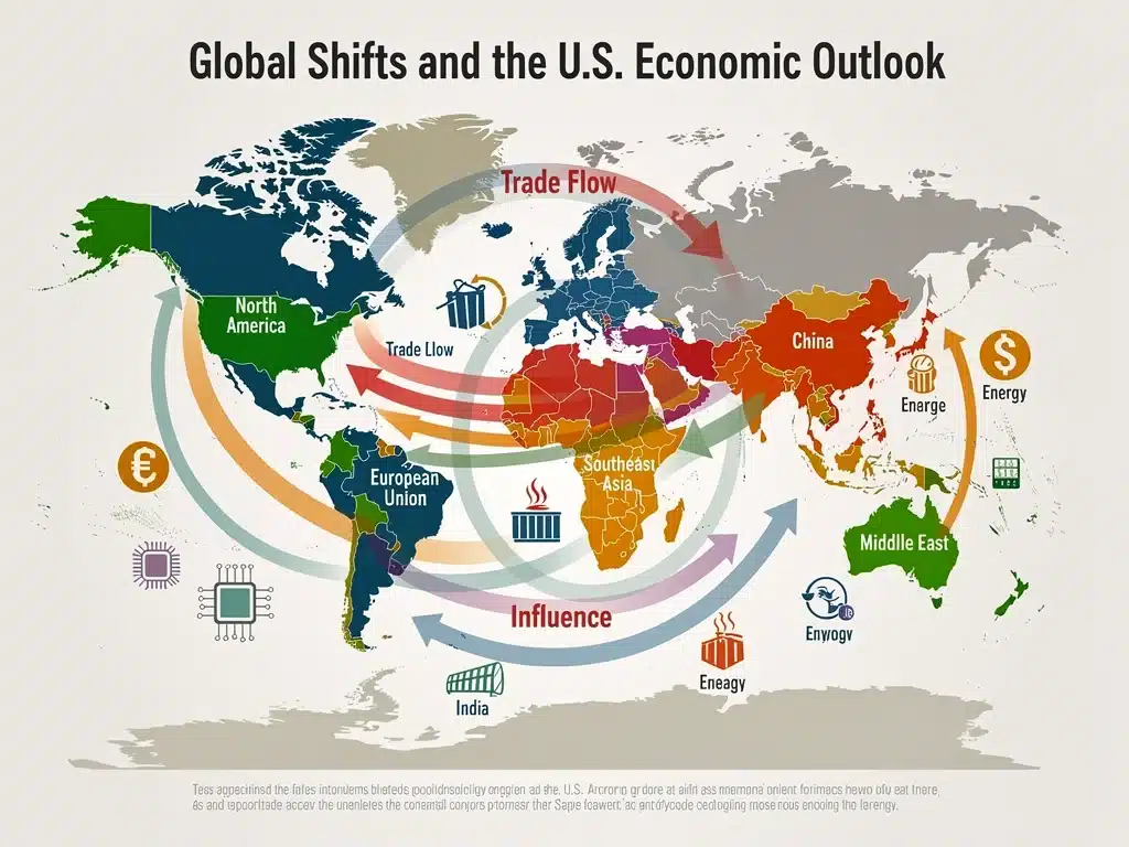 Global economic map showing trade and geopolitical shifts