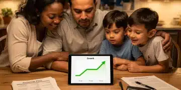 Family reviewing federal benefits information on a tablet. Undiscovered Federal Benefits 2026.