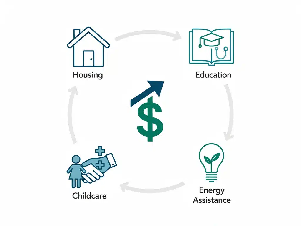 Infographic illustrating five key federal benefits