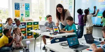 Students using classroom technology funded by STEM initiatives