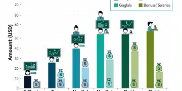 Infographic showing increasing teacher bonuses and salaries across US districts.