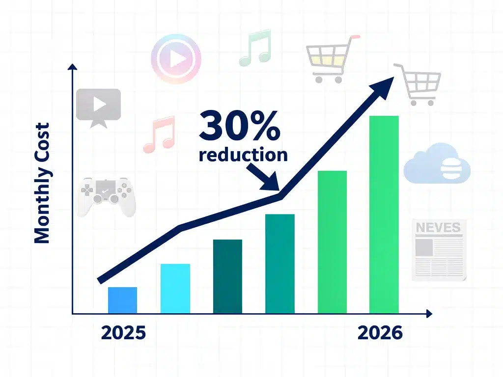 Consumer Savings Chart: 30% Reduction in Subscription Fees